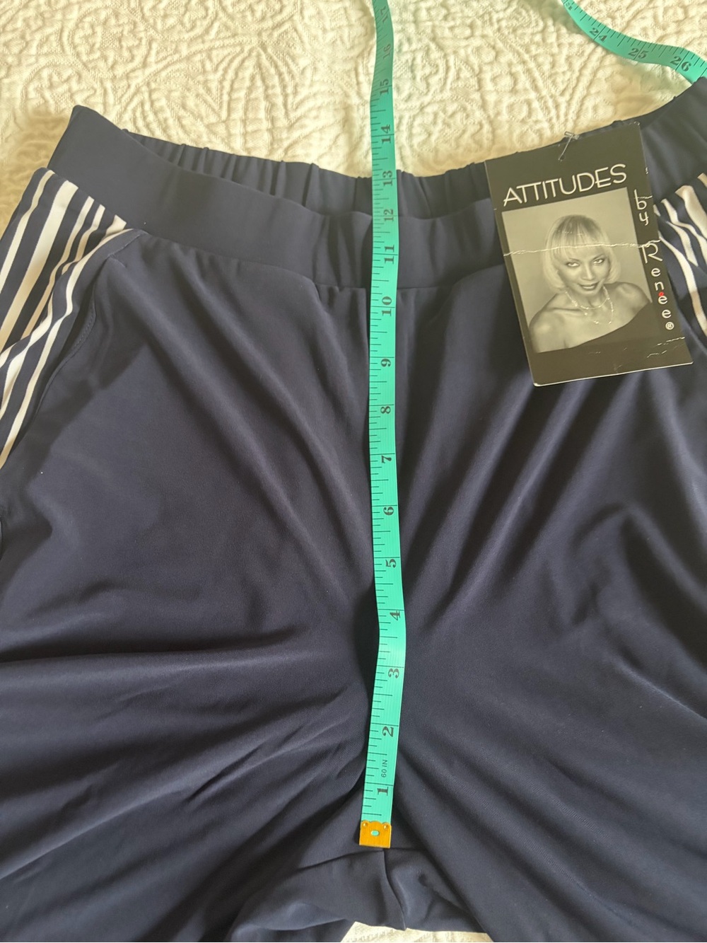 NWT Women with Control La Roma Jersey Wide Leg Pants Evening Blue size Medium - Picture 8 of 11